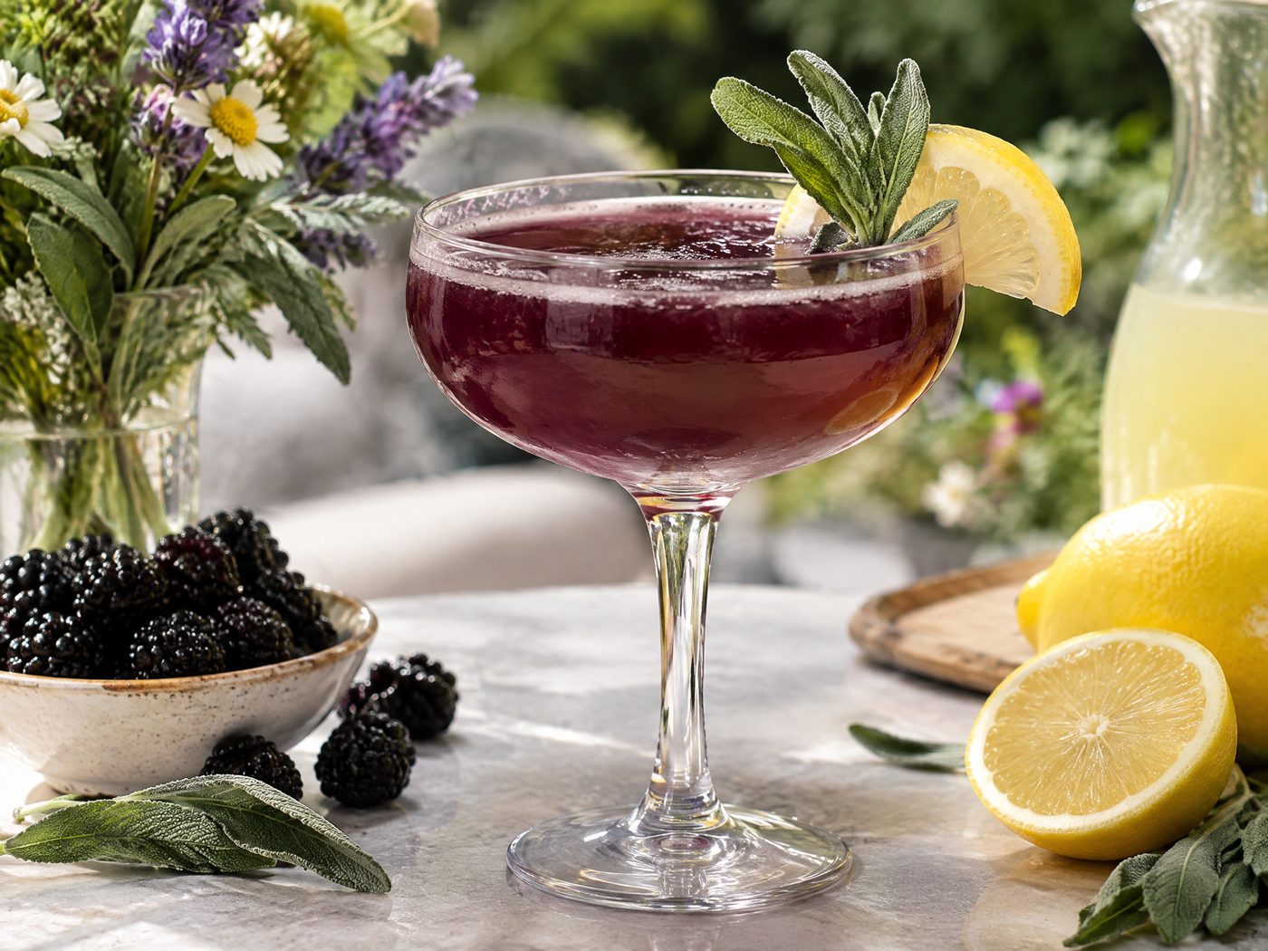 Blackberry Sage Lemonade Mocktail