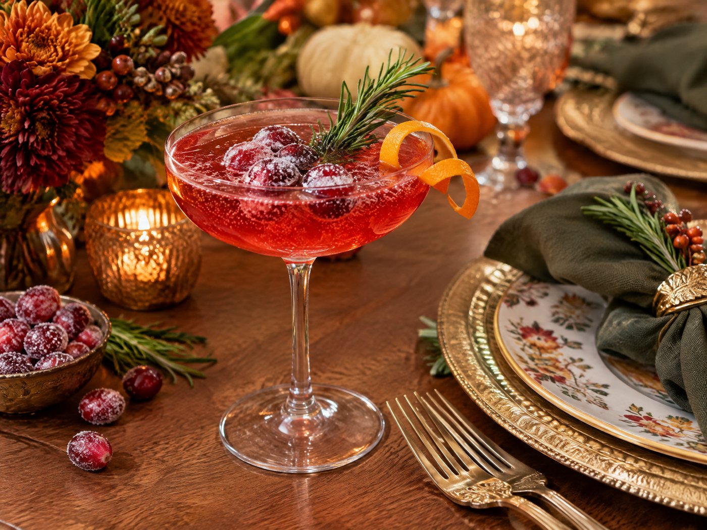 Cranberry Orange Rosemary Friendsgiving Spritz