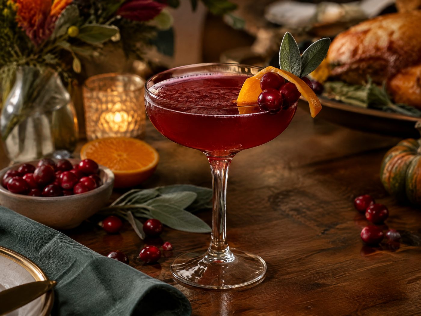 Cranberry Orange Sage Mocktail