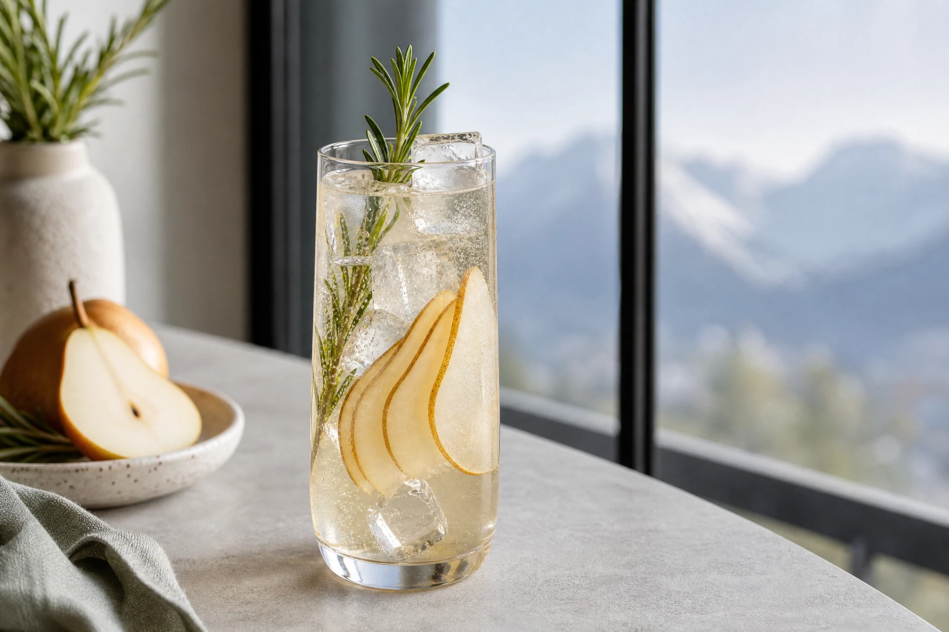 Elevation Pear & Rosemary Fizz