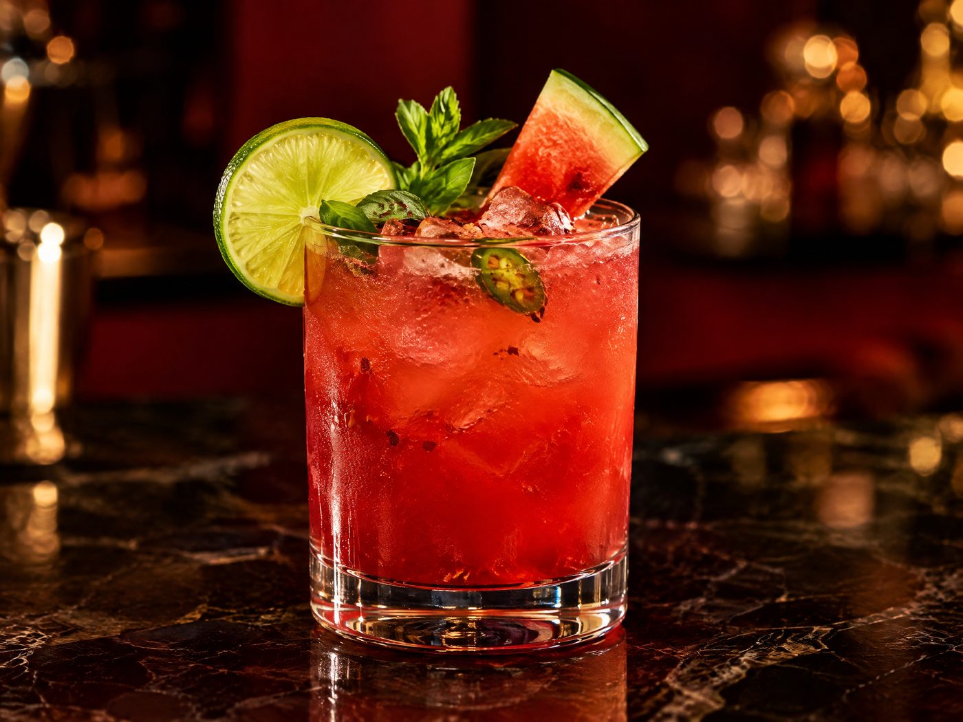Hot Honey Watermelon Lime Mocktail