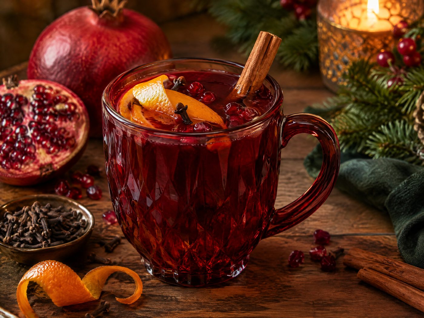 Mulled Pomegranate Cider Mocktail