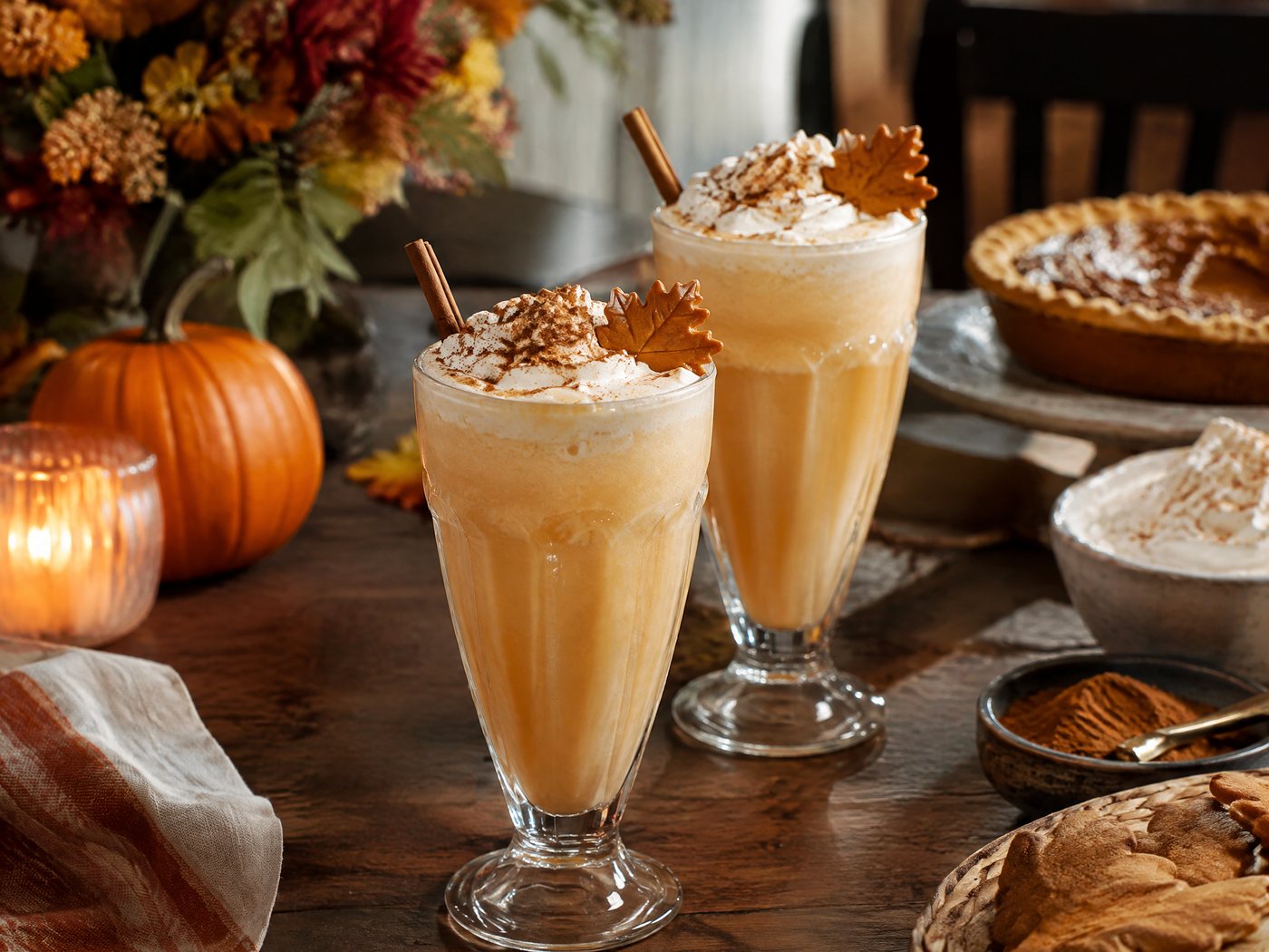 Friendsgiving Pumpkin Spice Cream Soda Mocktail