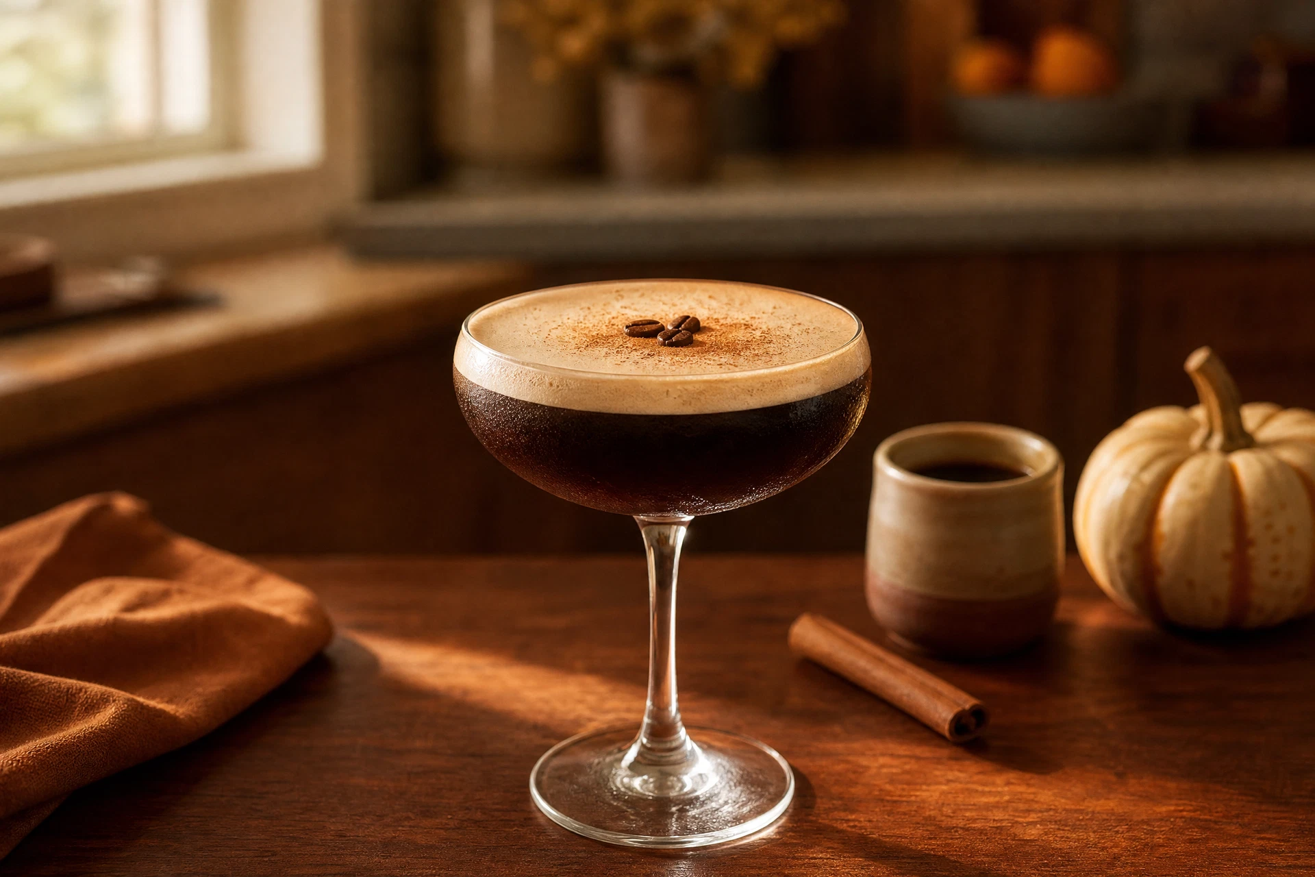 Pumpkin Spice Espresso Martini Mocktail