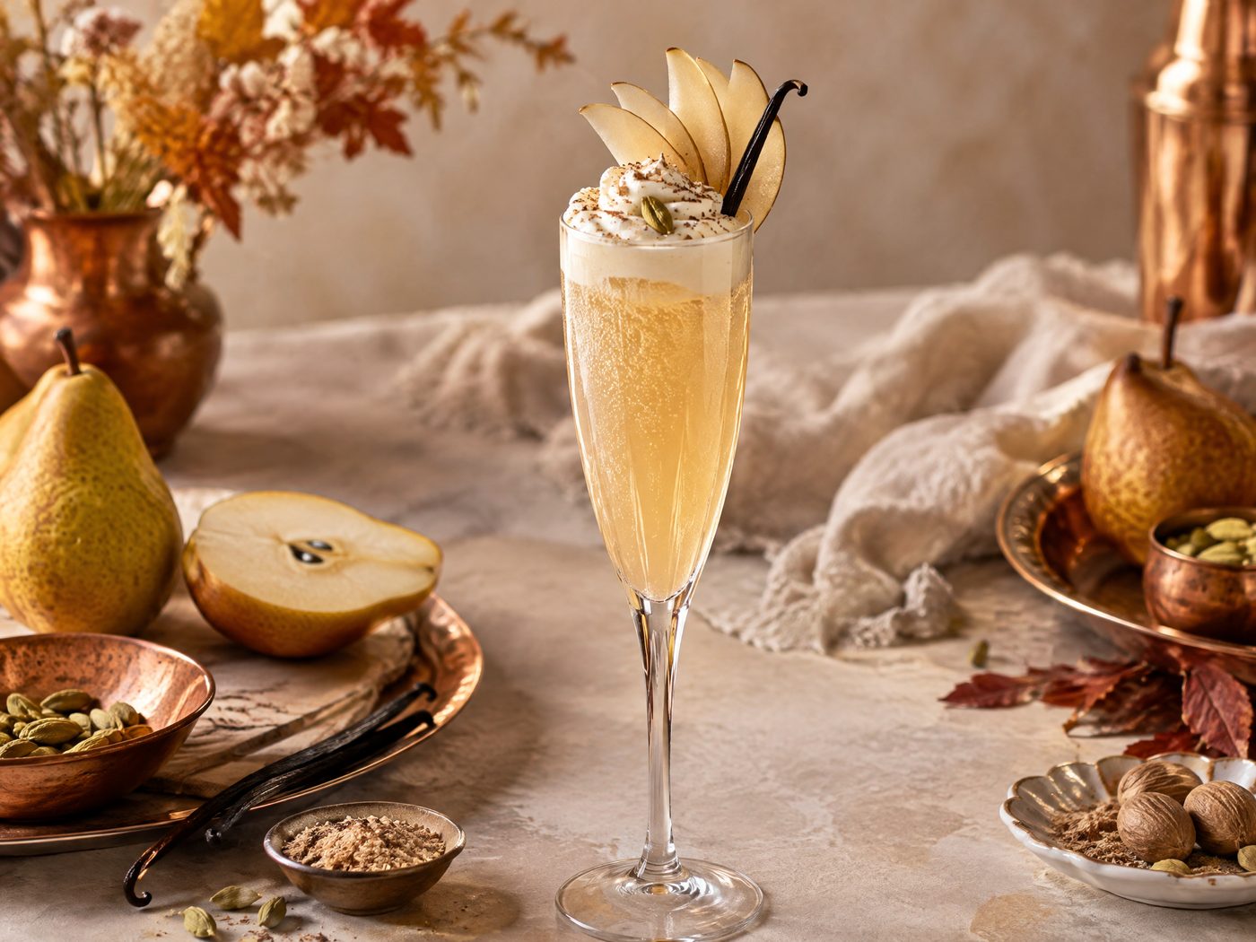 Spiced Pear Vanilla Spritz Mocktail