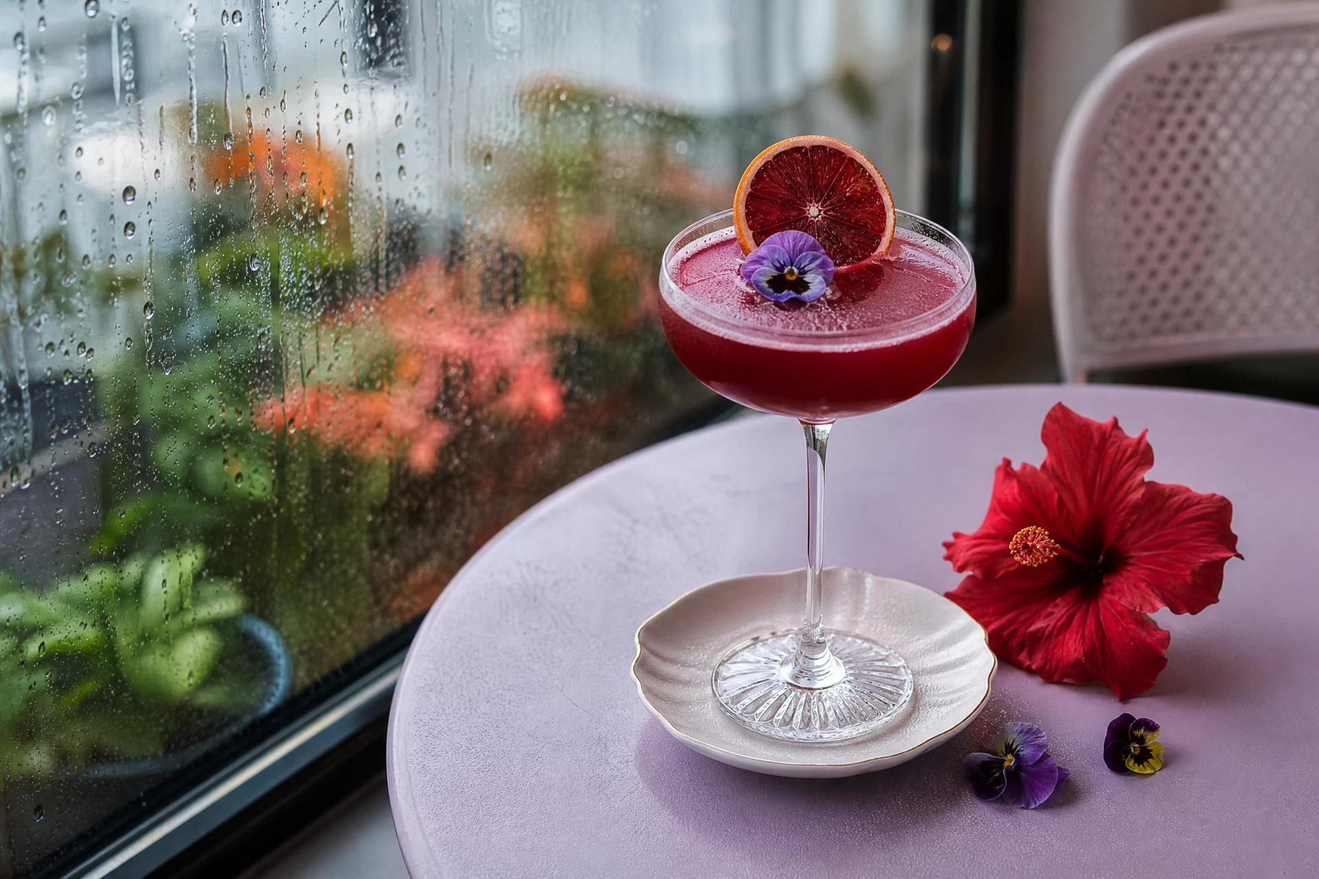 Velvet Neon Hibiscus Fizz